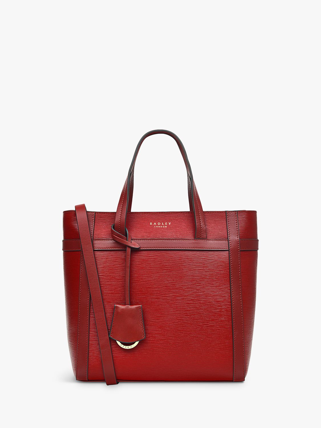 Radley Derby Street Leather Grab Bag, Claret at John Lewis & Partners