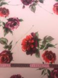 John Kaldor Paris Rose Polyester Satin Fabric, Red / Pink