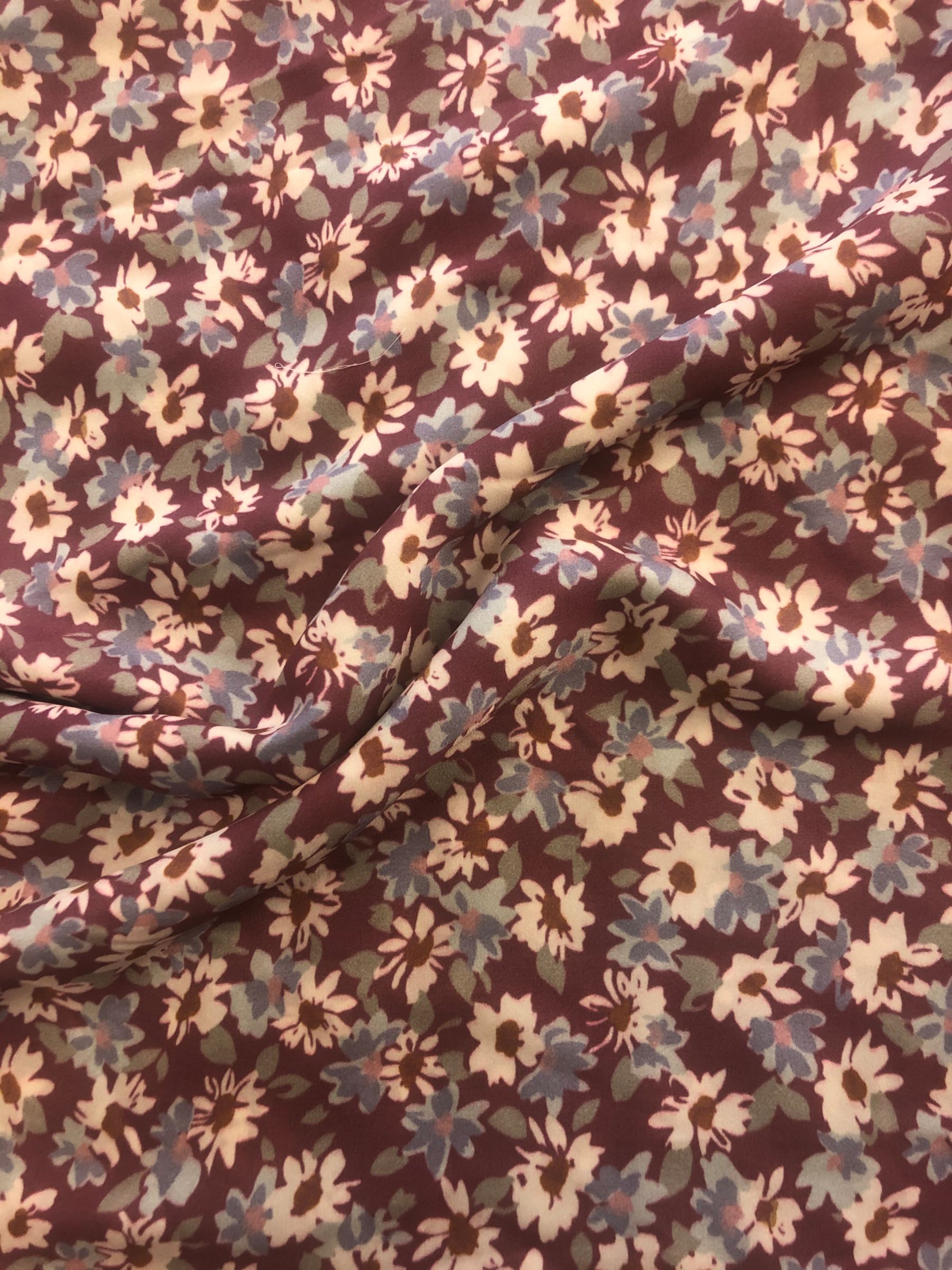 John Kaldor Frederika Floral Polyester Cupro Fabric, Deep Pink