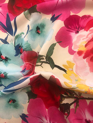 John Kaldor Paris Floral Polyester Satin Fabric, Multi