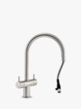 Abode Hesta 2 Lever Pull-Out Monobloc Kitchen Tap, Brushed Nickel