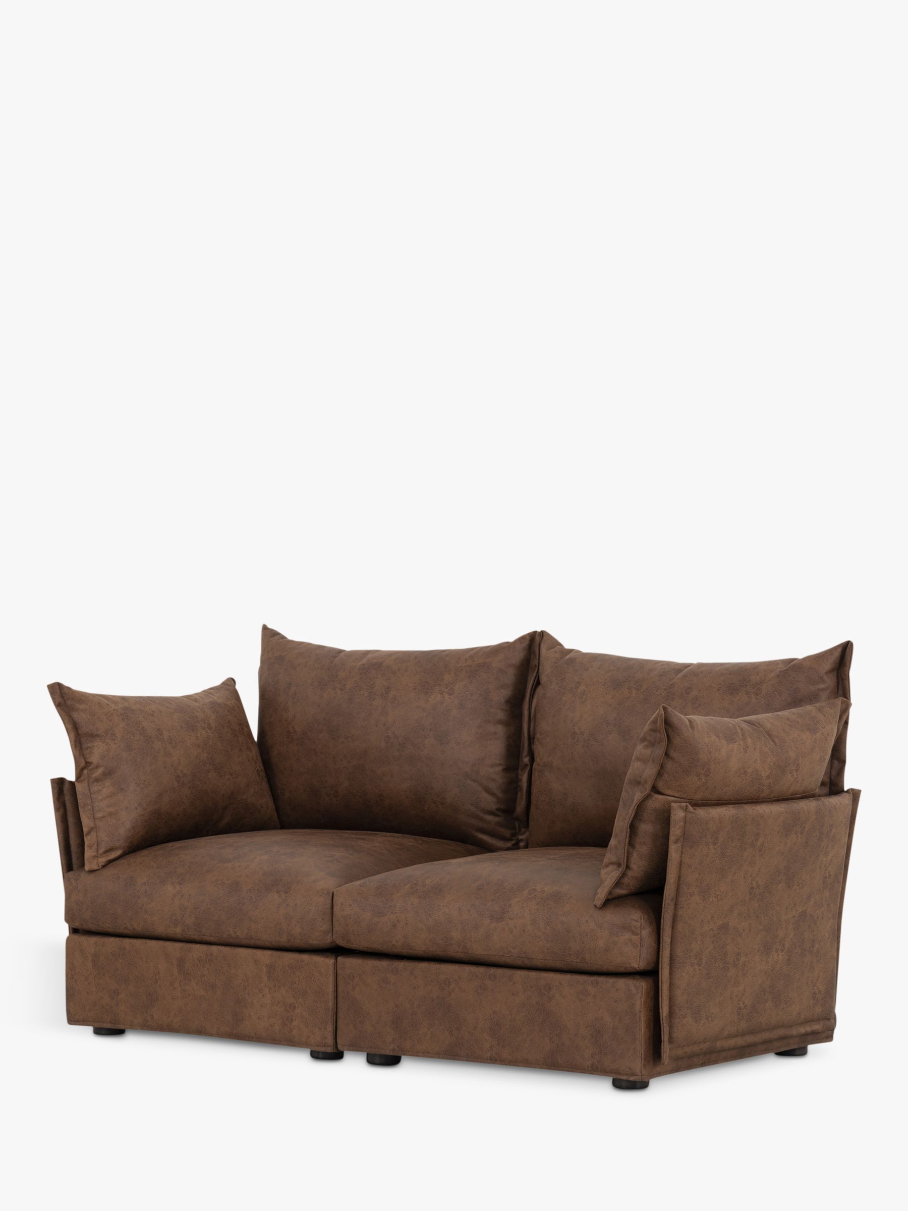 Photo of Swyft model 06 medium 2 seater faux leather sofa chestnut