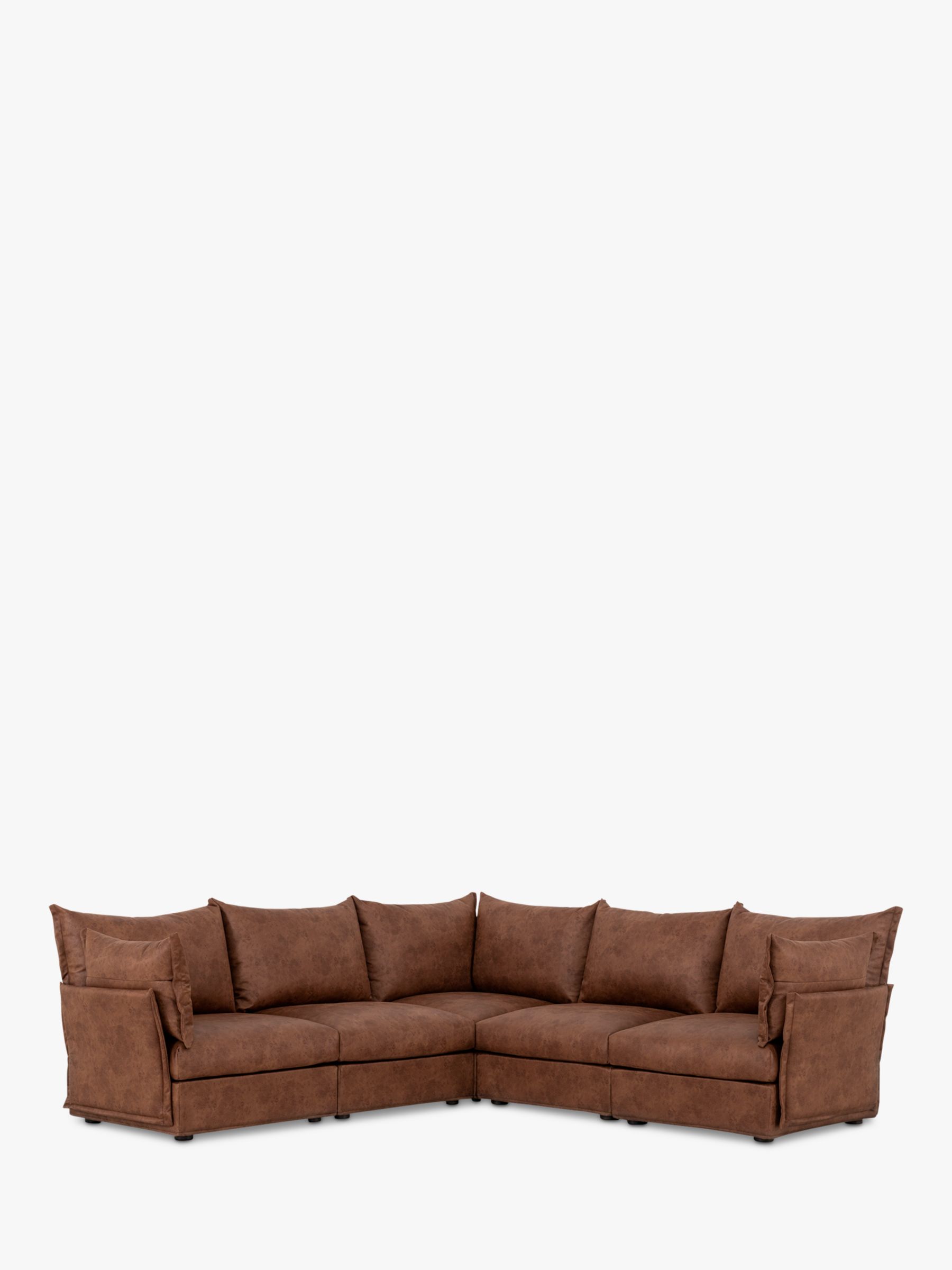 Photo of Swyft model 06 5+ seater faux leather corner sofa chestnut