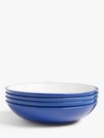 John Lewis ANYDAY Two Tone Stoneware Pasta Bowls, Set of 4, 23cm, Cobalt Blue