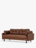 Swyft Model 04 Large 3 Seater Double Faux Leather Sofa Bed, Chestnut