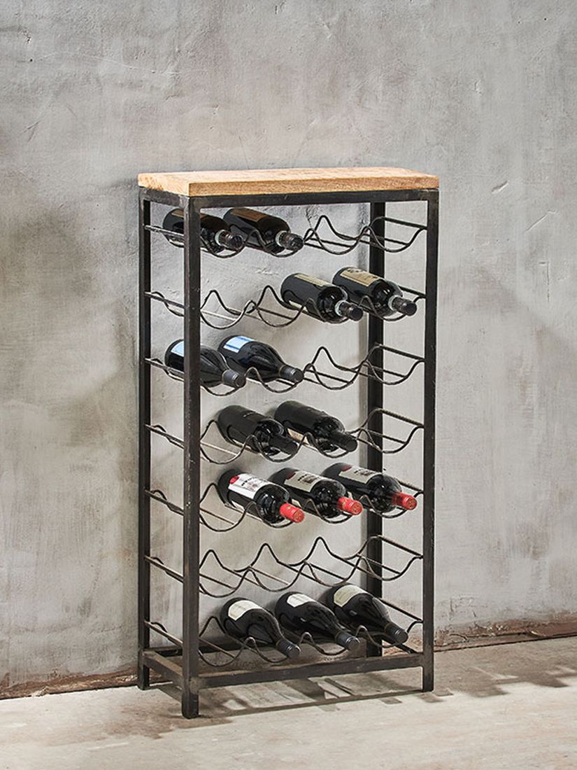 Photo of Nkuku obra mango wood wine rack 28 bottle natural/black