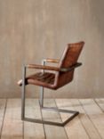 Nkuku Wamma Leather Desk Chair, Dark Brown