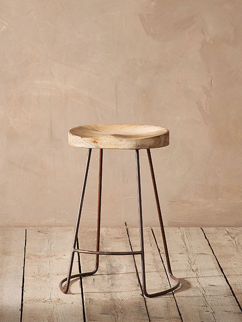 Photo of Nkuku loko mango wood short stool natural/rust