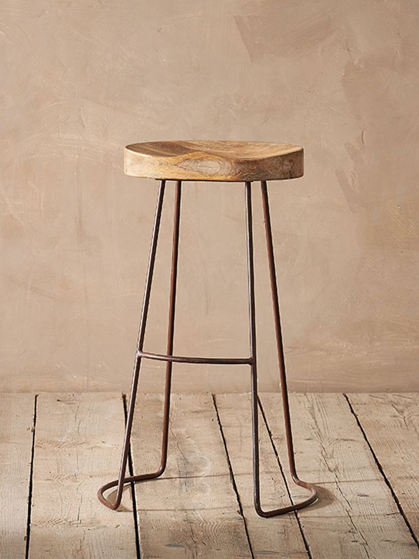 Photo of Nkuku loko mango wood tall stool natural/rust
