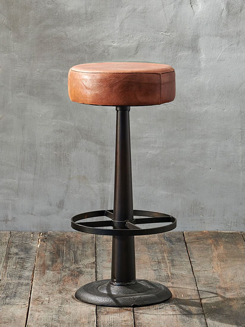 Photo of Nkuku narwana leather round stool