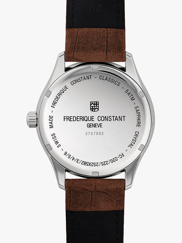 Frederique Constant FC-220DGS5B6 Men's Classic Leather Strap Watch, Brown/Black