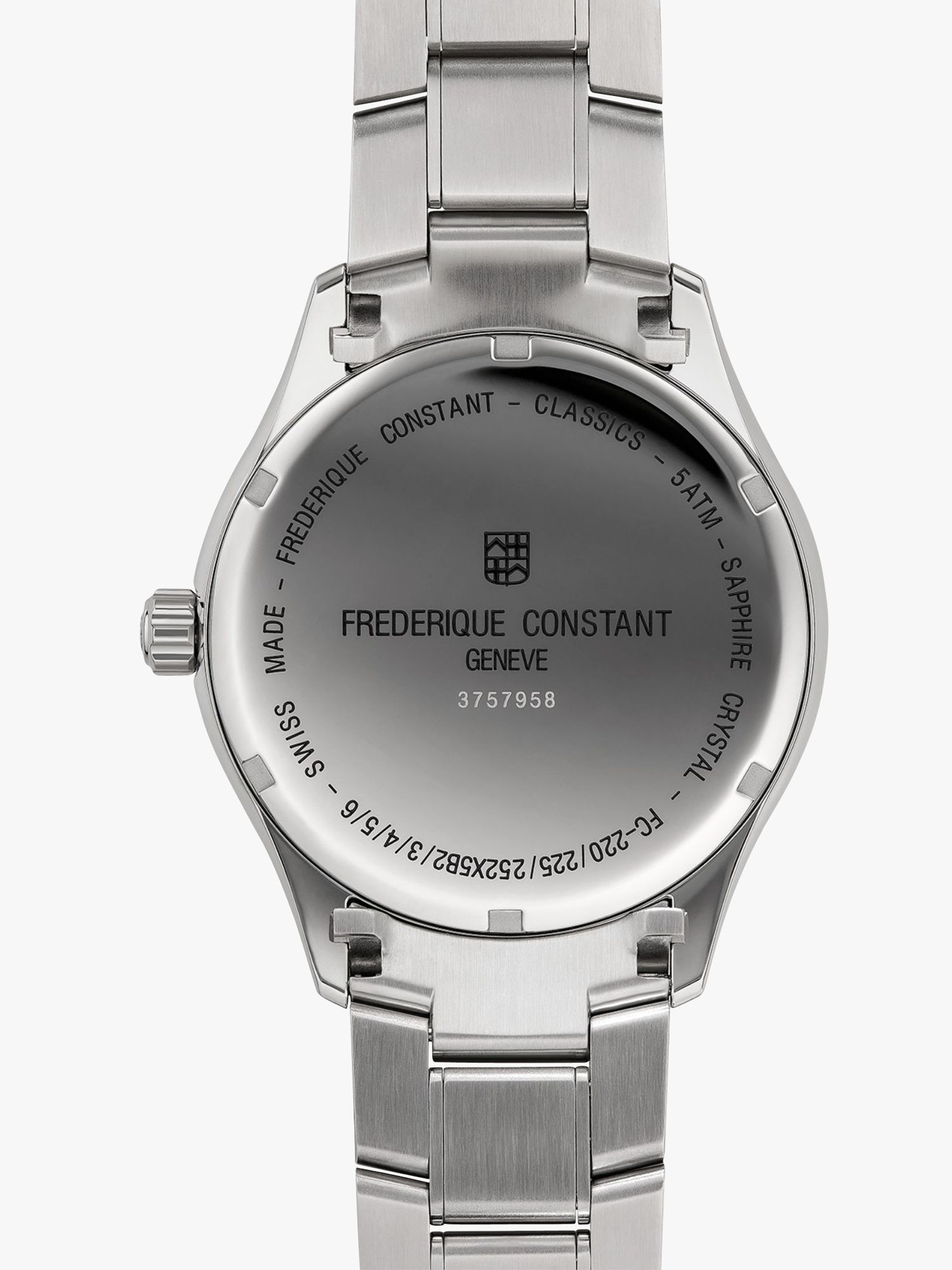 Buy Frederique Constant FC-220NS5B6B Men's Date Bracelet Strap Watch, Silver/Navy Online at johnlewis.com