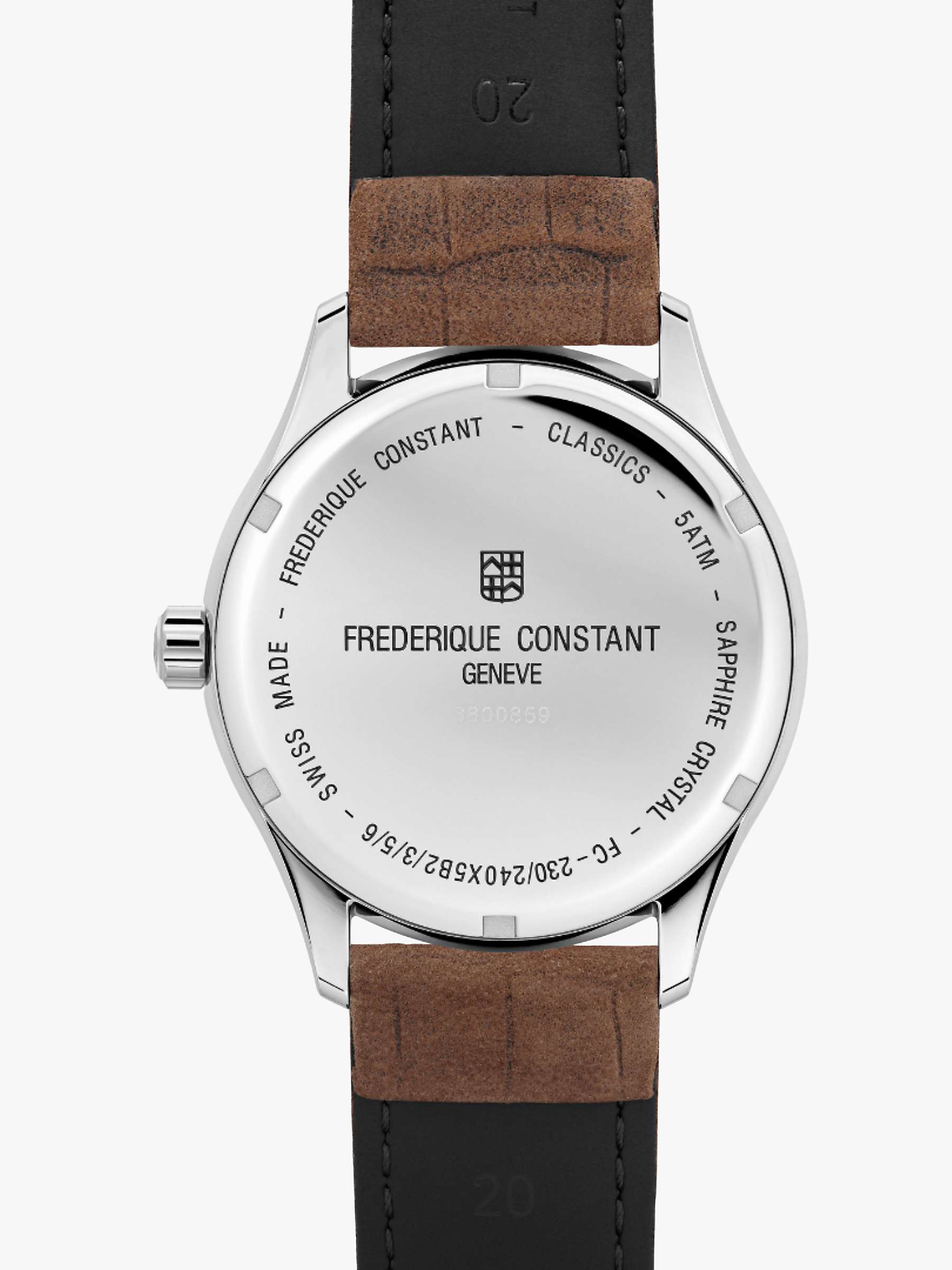 Buy Frederique Constant FC-240GRS5B6 Men's Date Leather Strap Watch, Brown/Green Online at johnlewis.com