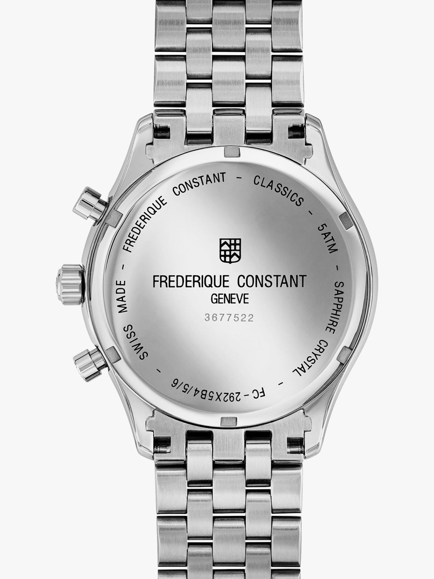 Buy Frederique Constant FC-292MG5B6B Men's Chronograph Date Bracelet Strap Watch, Silver/Black Online at johnlewis.com