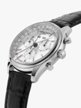 Frederique Constant FC-296SW5B6 Men's Classic Chronograph Leather Strap Watch, Black/White