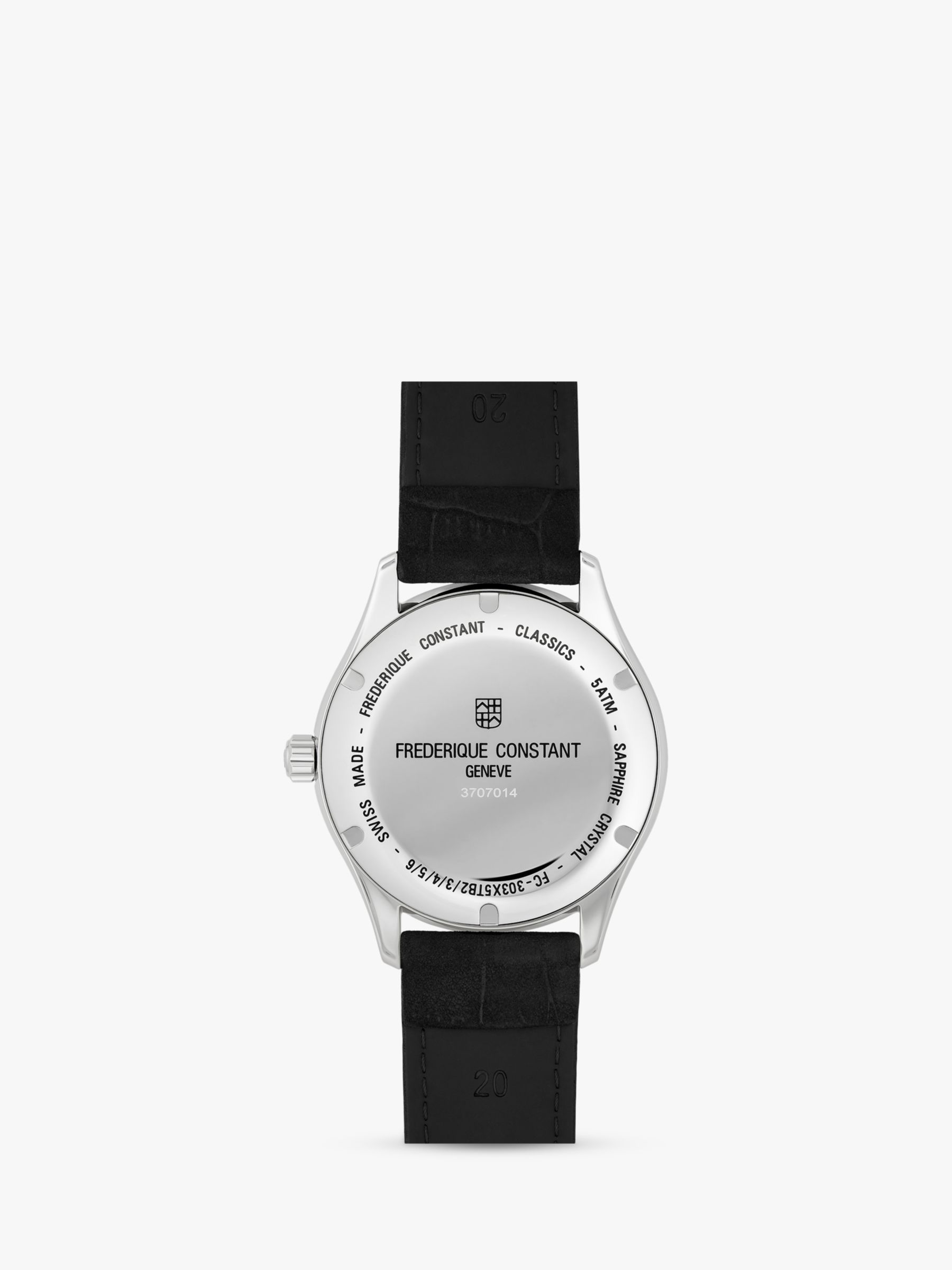 Buy Frederique Constant FC-303NB5B6 Men's Classics Automatic Date Leather Strap Watch, Black Online at johnlewis.com