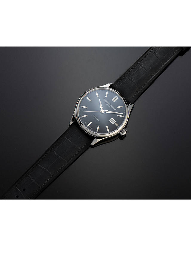 Frederique Constant FC-303NB5B6 Men's Classics Automatic Date Leather Strap Watch, Black