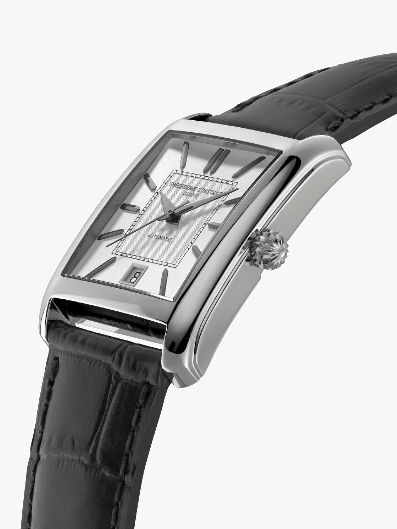 Buy Frederique Constant FC-303S4C6 Men's Caree Automatic Date Leather Strap Watch, Black/White Online at johnlewis.com