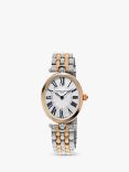 Frederique Constant FC-200MPW2V2B Women's Classics Art Deco Bracelet Strap Watch, Rose Gold/Silver