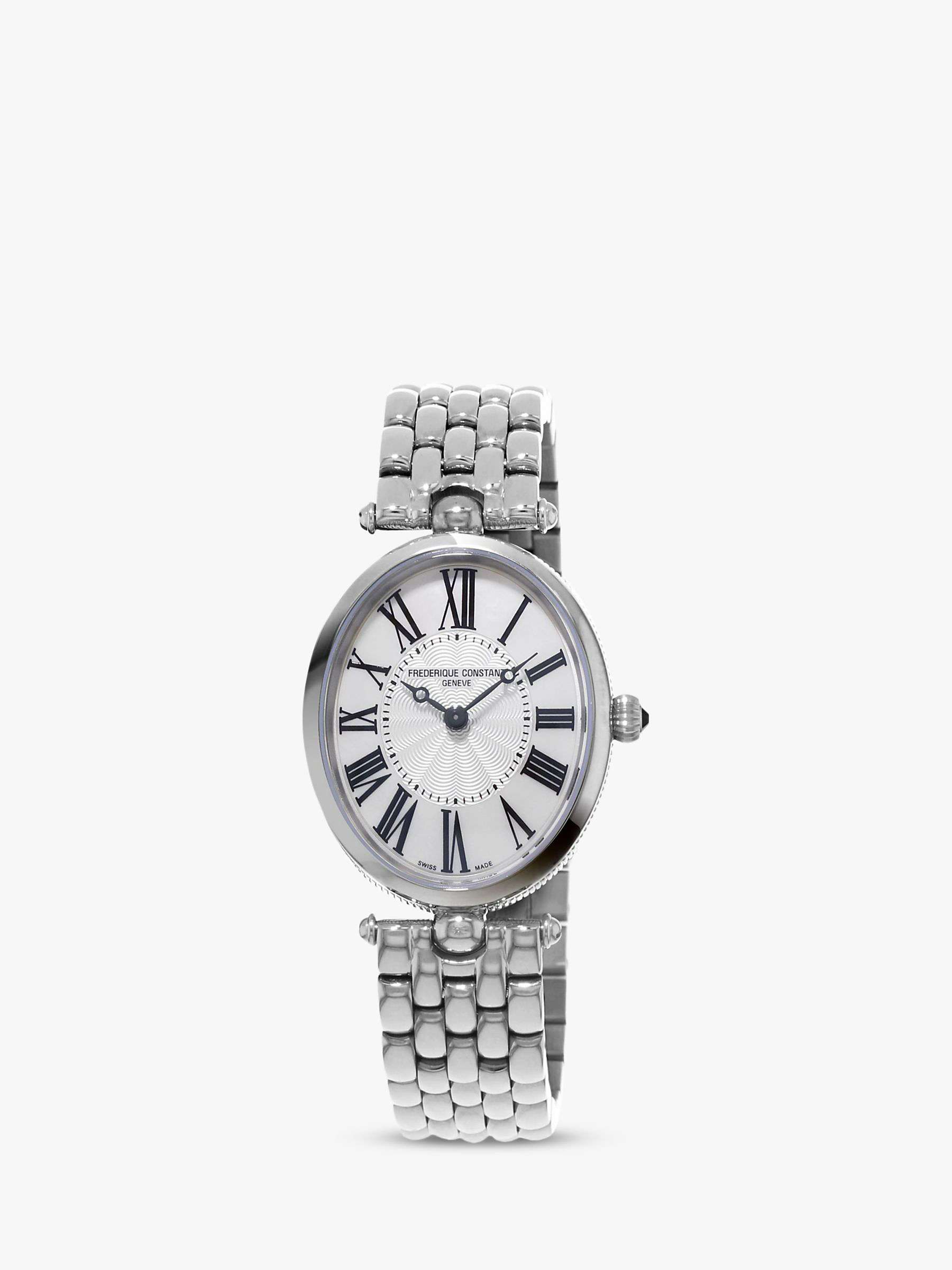 Buy Frederique Constant FC-200MPW2V6B Women's Classic Art Deco Oval Bracelet Strap Watch, Silver Online at johnlewis.com