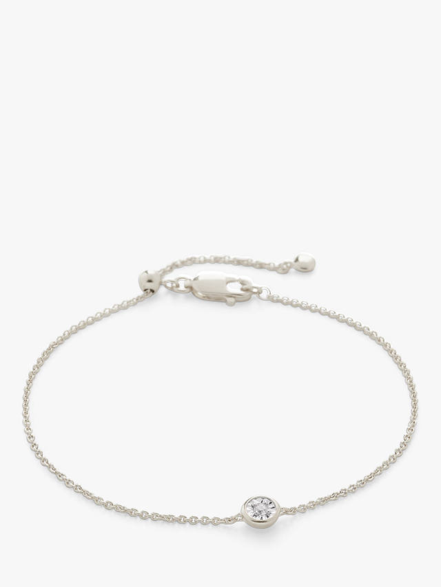 Monica Vinader Essential Diamond Chain Bracelet, Silver 