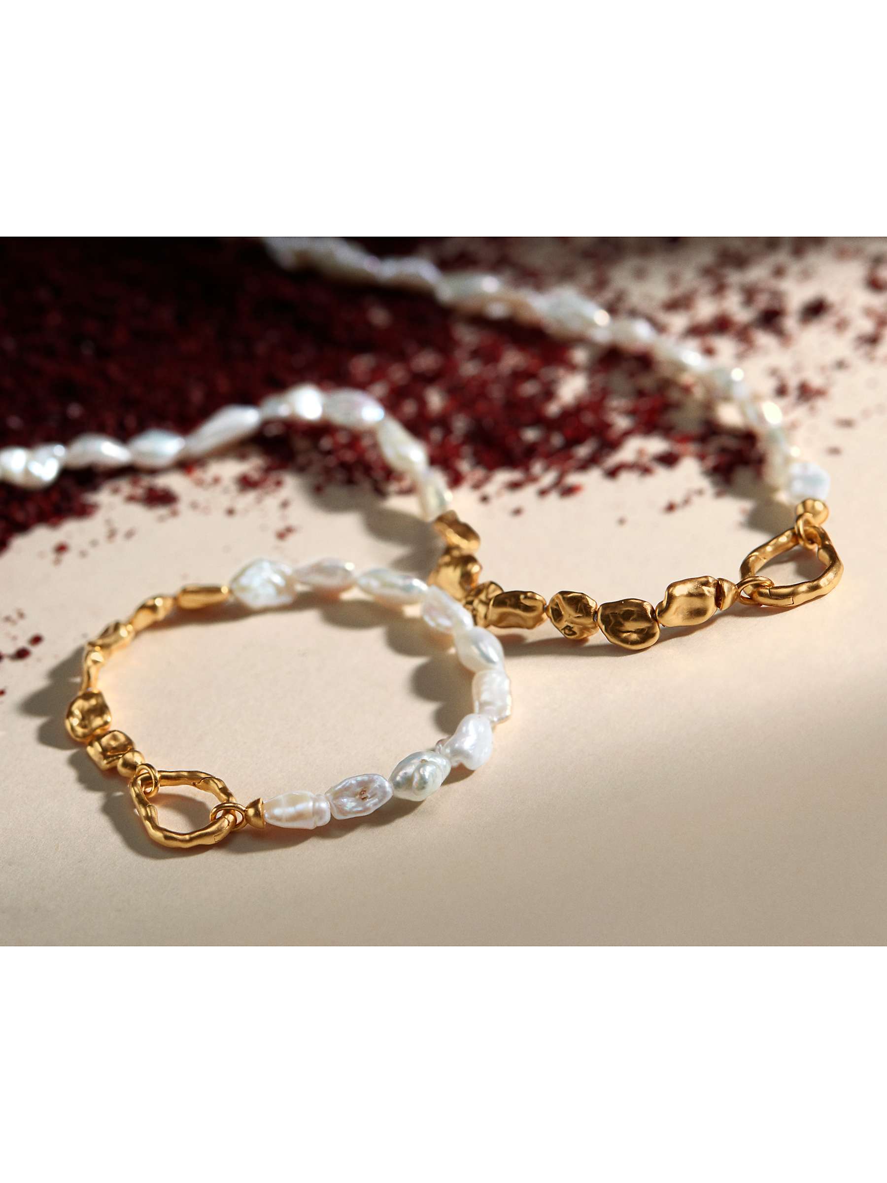 Buy Monica Vinader Medium Keshi Pearl Bracelet, Gold Online at johnlewis.com