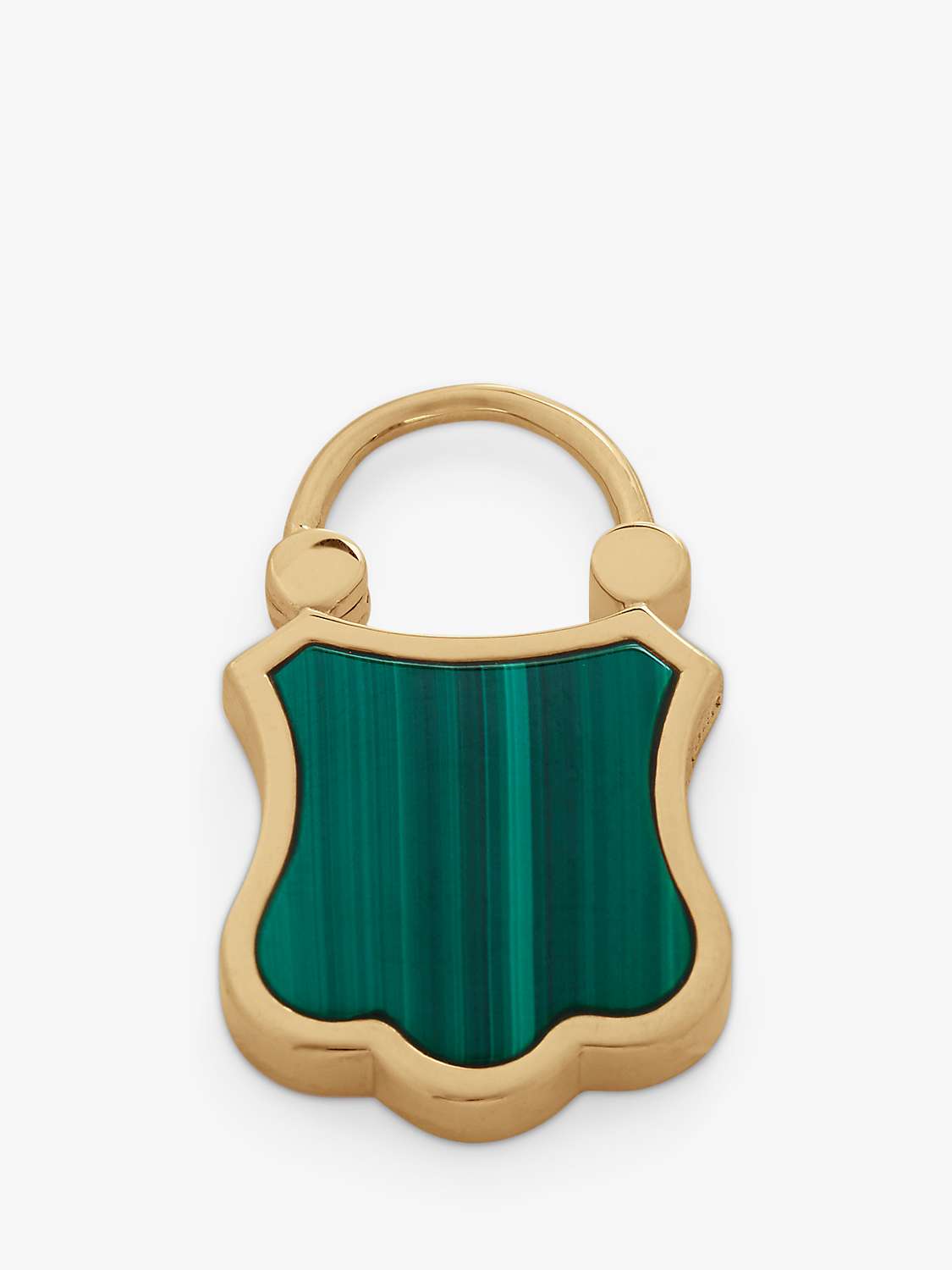 Buy Monica Vinader Malachite Lock Pendant, Gold/Green Online at johnlewis.com