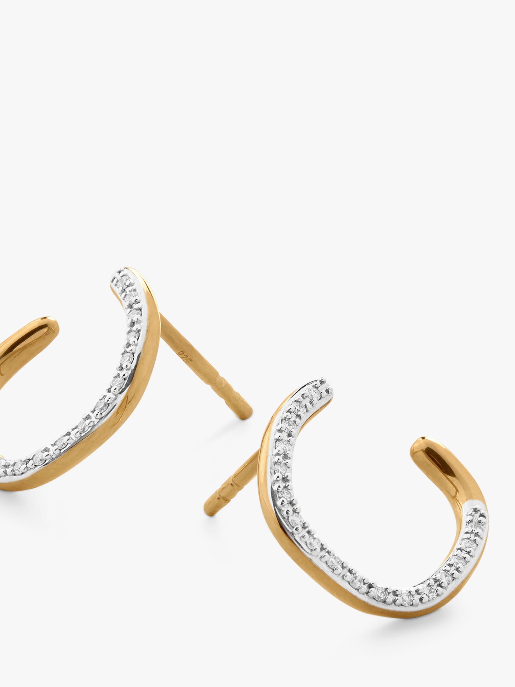 Gold Vermeil Riva Diamond Small Hoop Earrings - Diamond