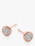 Monica Vinader Essential Diamond Stud Earrings, Gold Rose Gold