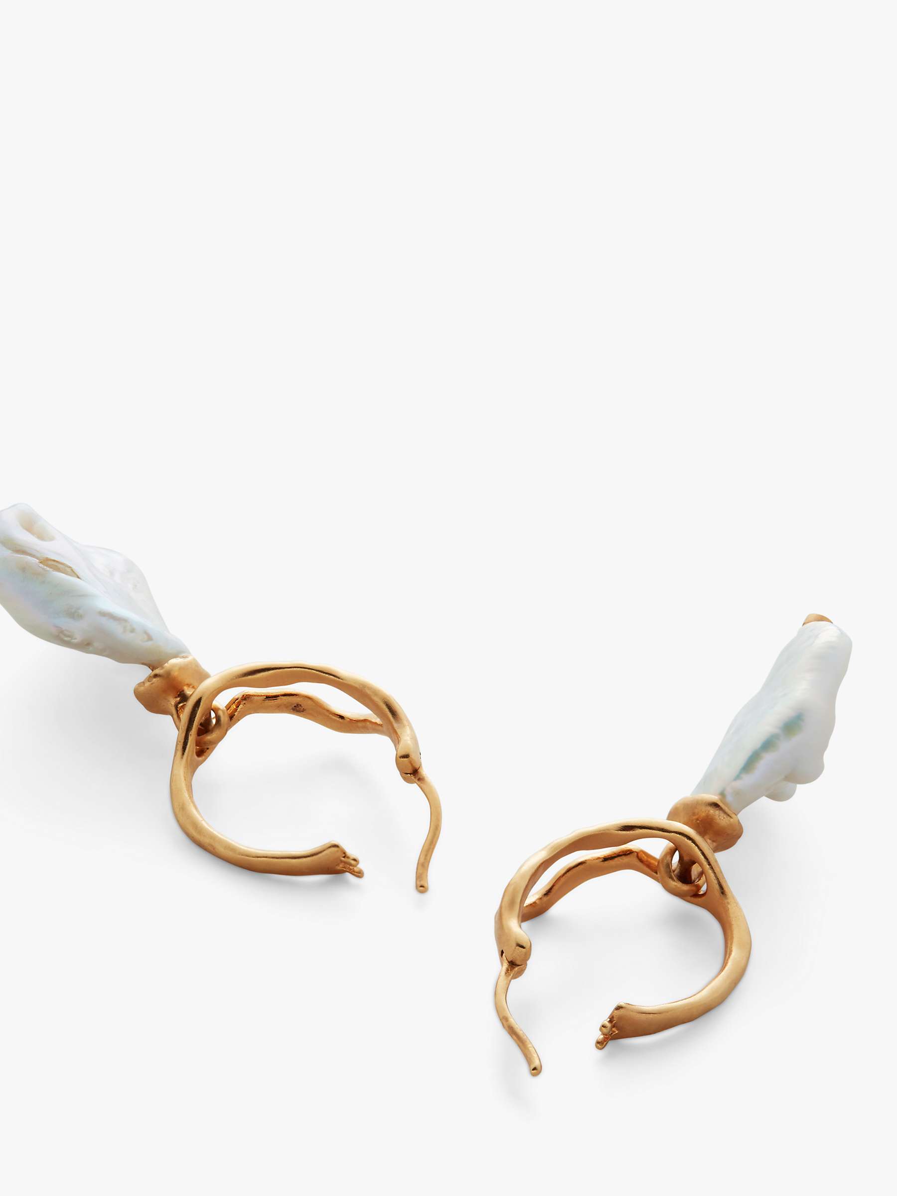 Buy Monica Vinader Keshi Pearl Large Hoop Earrings, Gold/White Online at johnlewis.com