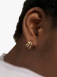 Monica Vinader Riva Triple Wave Diamond Hoop Earrings, Gold