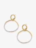 Monica Vinader Riva Ripple Diamond Cocktail Earrings, Gold/Silver