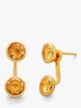 Monica Vinader & Kate Young Gemstone Jacket Earrings, Gold/Lemon Quartz