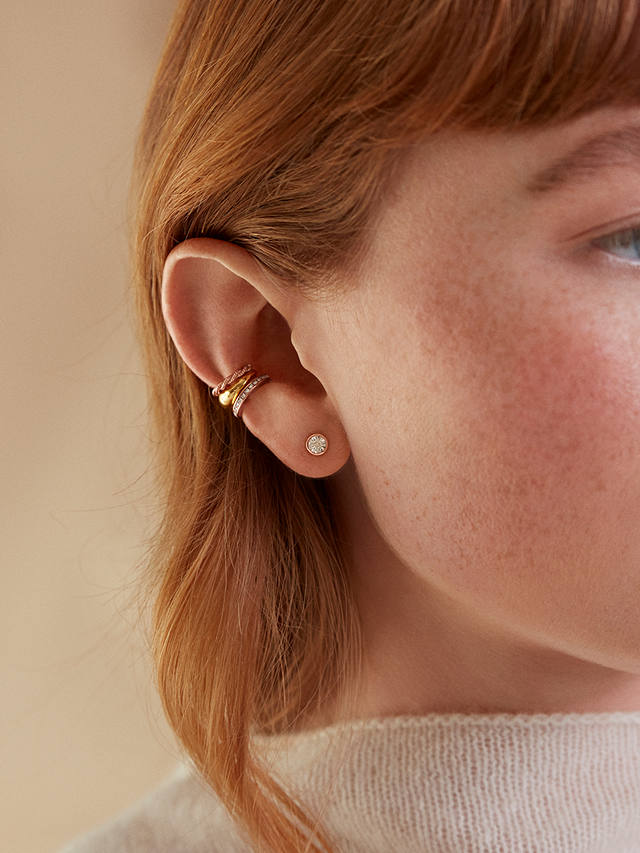 Monica Vinader Essential Diamond Stud Earrings, Gold