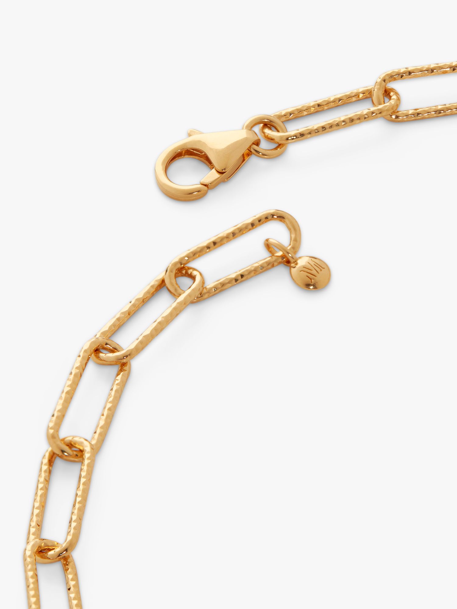 Monica Vinader Alta Textured Medium Chain Necklace, Gold at John Lewis ...