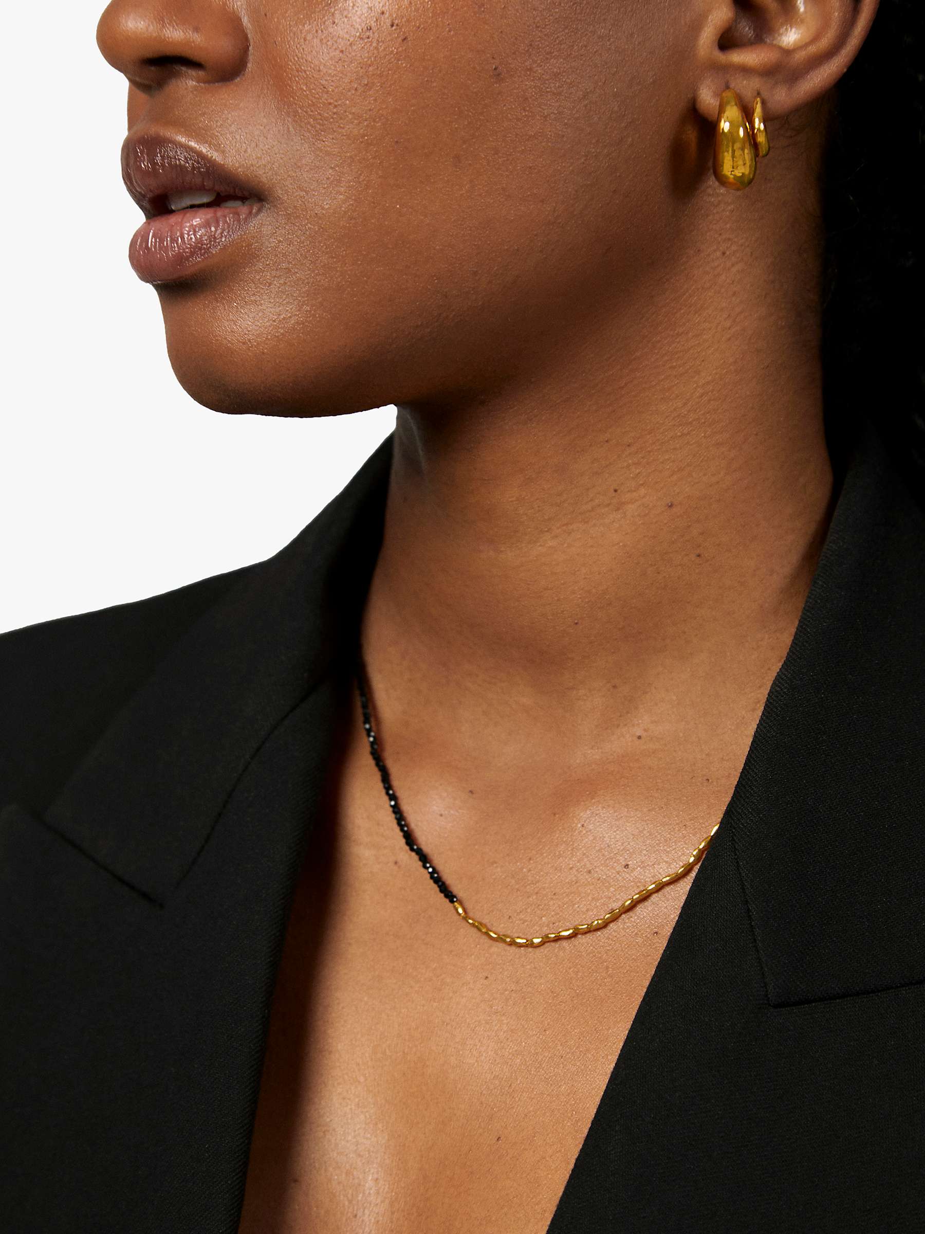 Buy Monica Vinader Mini Nugget Gemstone Beaded Necklace, Gold/Spinel Online at johnlewis.com