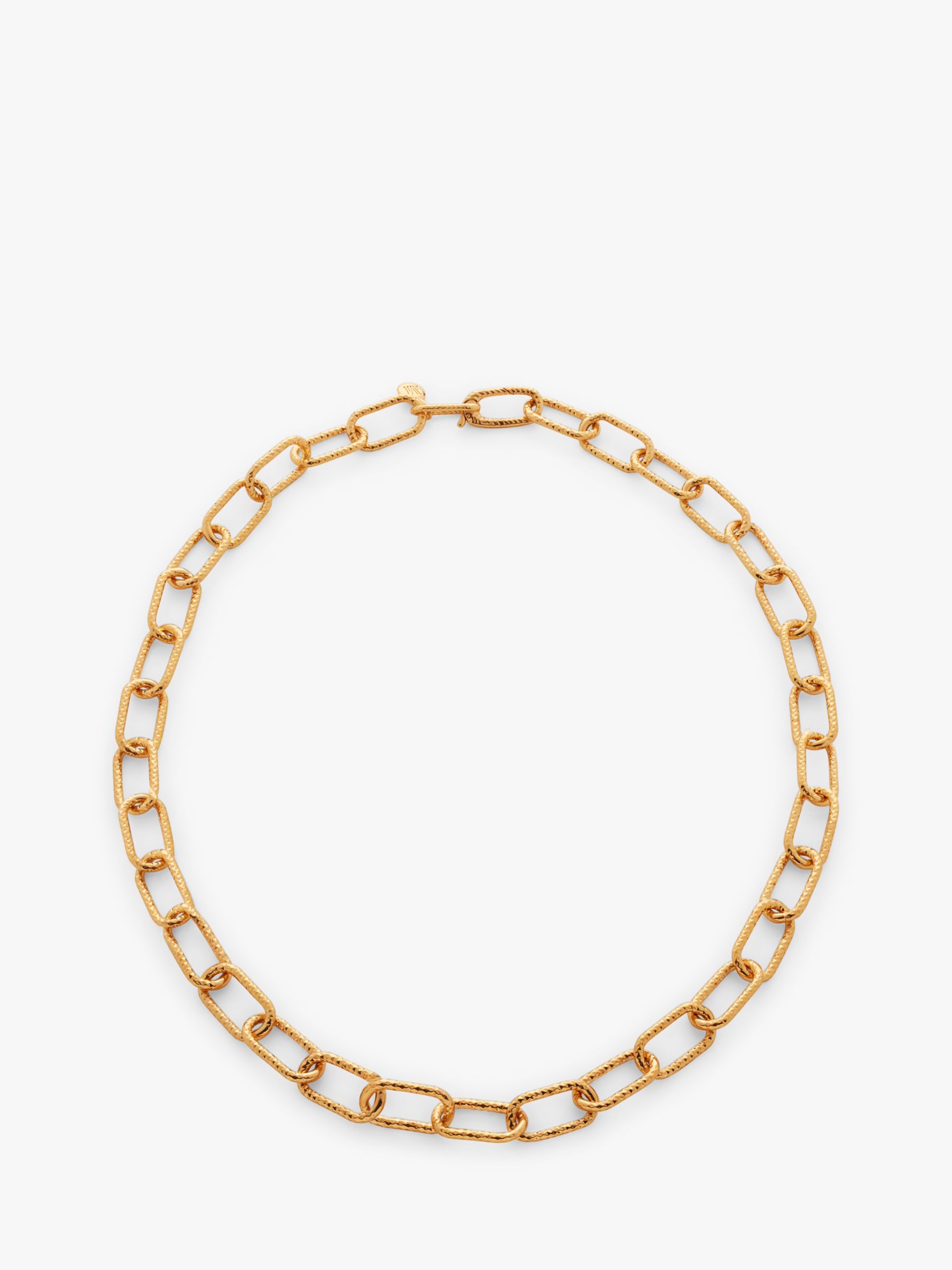 Buy Monica Vinader Alta Textured Chunky Chain Necklace, Gold Online at johnlewis.com