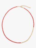 Monica Vinader Mini Nugget Gemstone Beaded Necklace, Red Onyx/Gold