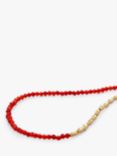 Monica Vinader Mini Nugget Gemstone Beaded Necklace, Red Onyx/Gold