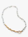 Monica Vinader x Mother of Pearl Molten Keshi Pearl Necklace, Gold/White