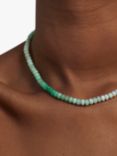 Monica Vinader Hope Beaded Chrysoprase Beaded Necklace, Green/Gold
