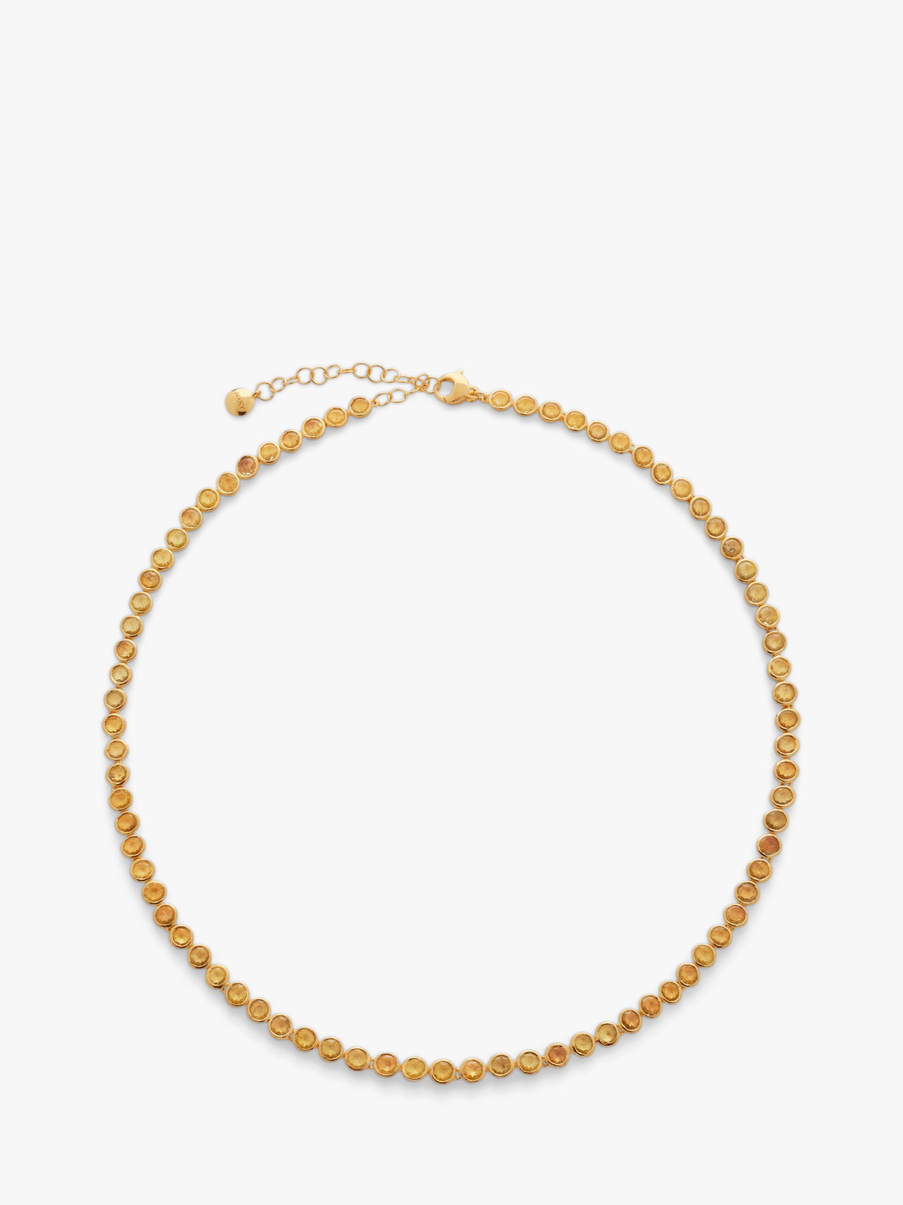 Monica Vinader x Kate Young Tennis Necklace, Gold/Lemon Quartz