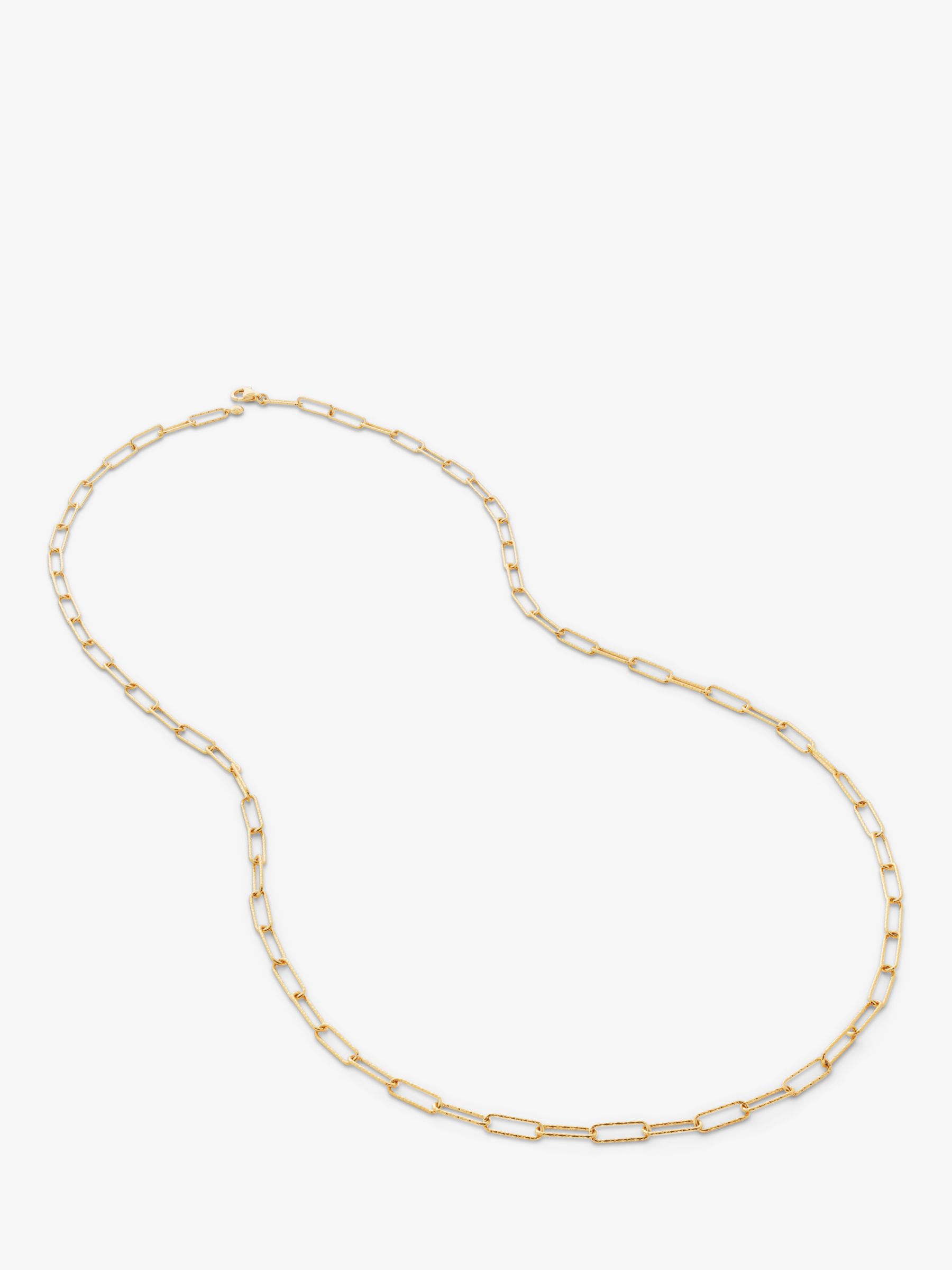 Monica Vinader Alta Textured Long Chain Necklace, Gold