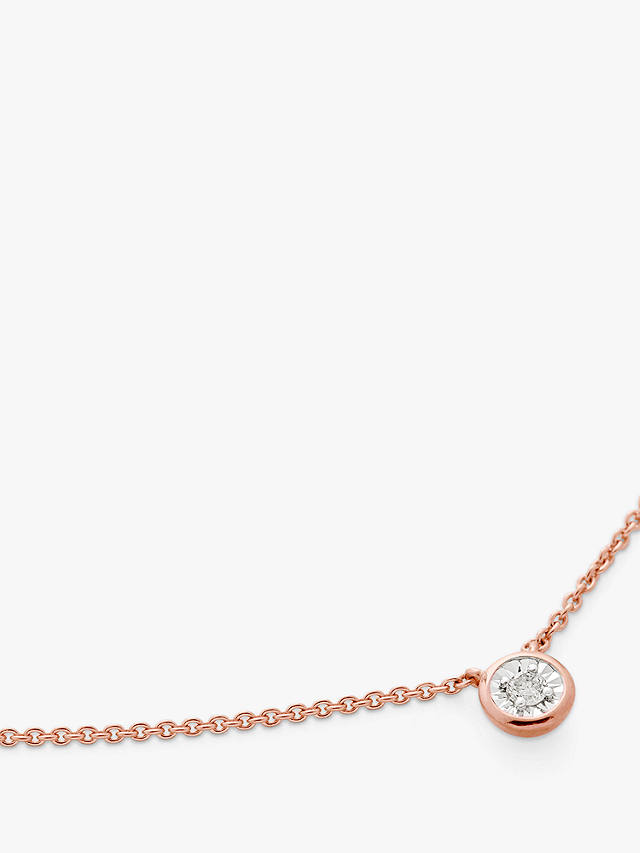 Monica Vinader Diamond Essential Chain Necklace, Rose Gold