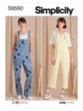 Simplicity Misses' Overalls Sewing Pattern, S9590, A