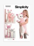 Simplicity Animal Plush Body Pillows Sewing Pattern, S9362