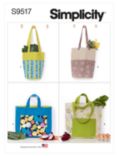 Simplicity Shopping Bags Sewing Pattern, S9517, OS