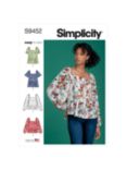 Simplicity Misses' Pull-On Pleated Tops Sewing Pattern, S9452