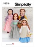 Simplicity 46cm Doll Historical Costumes Sewing Pattern, S9516, OS