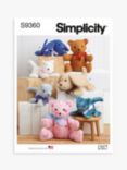 Simplicity Plush Animals Sewing Pattern, S9360